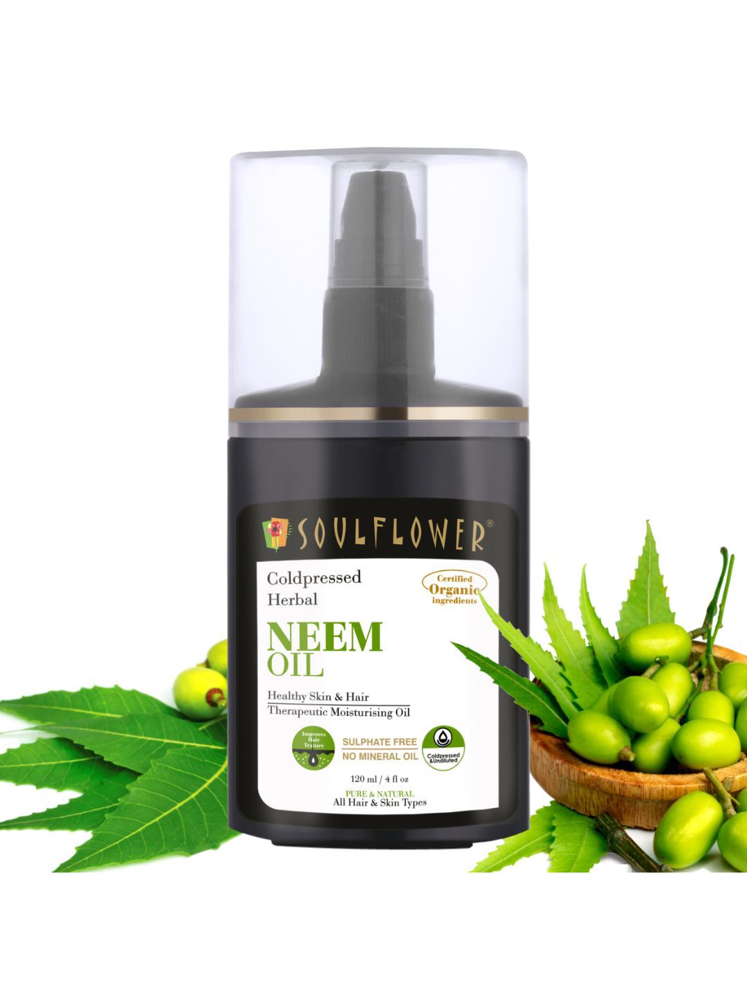 Soulflower Neem Oil- 100% Pure Natural Coldpressed Herbal 120ml Price in India