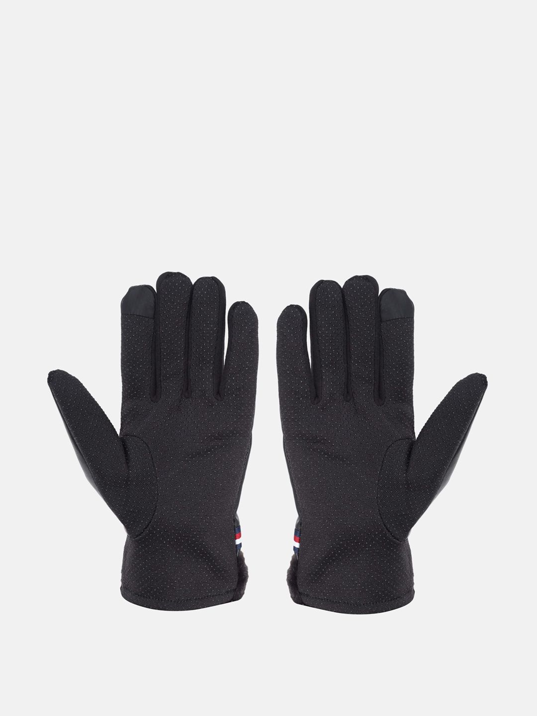 FabSeasons Women Black Solid PU Winter Gloves With Touchscreen Finger Price in India