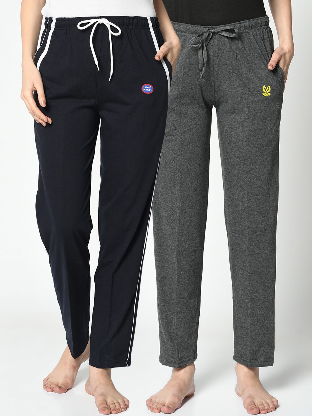 VIMAL JONNEY Women Pack Of 2 Solid Lounge Pants Price in India