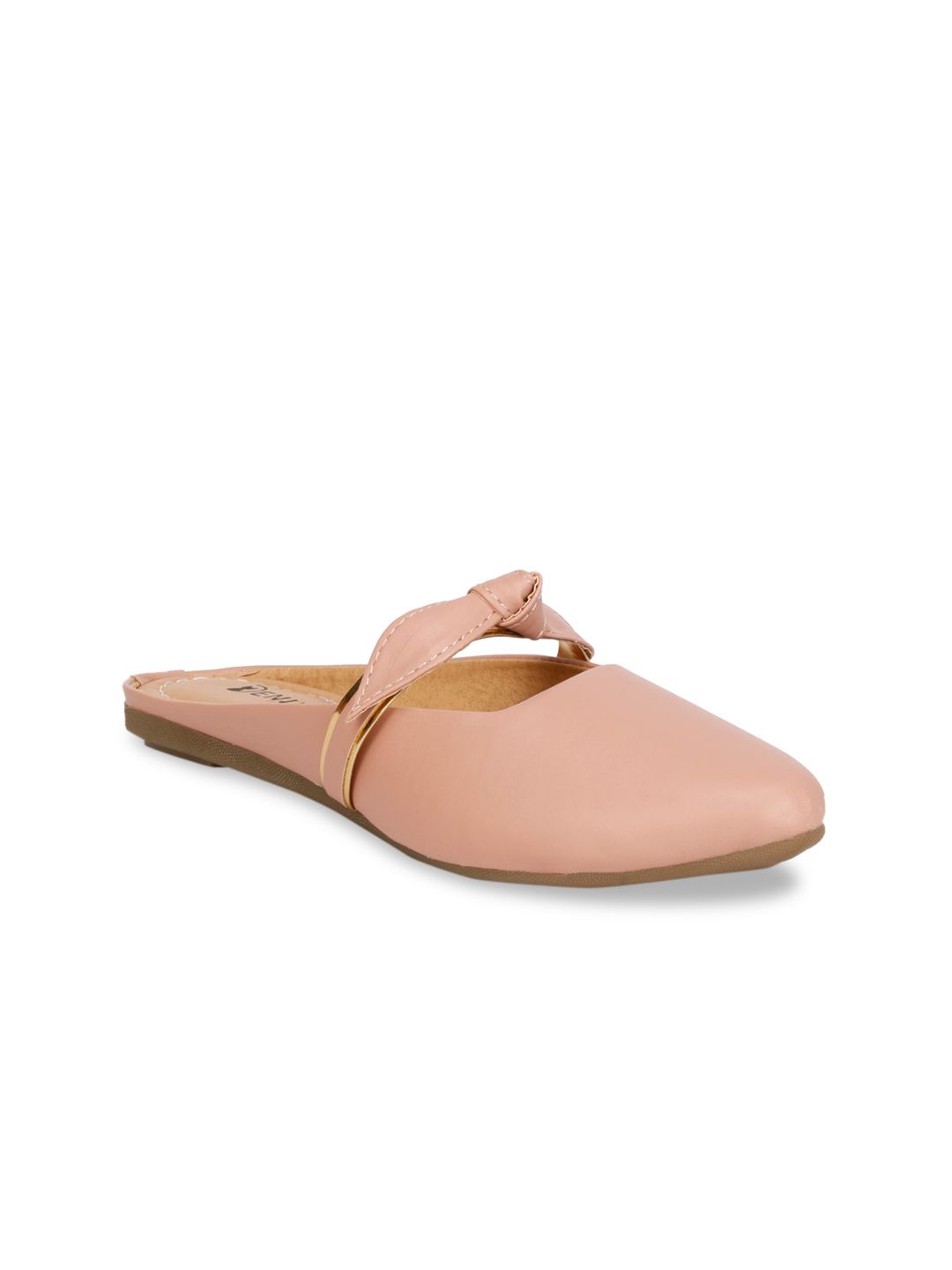 Denill Women Peach-Coloured Mules with Bows Flats Price in India