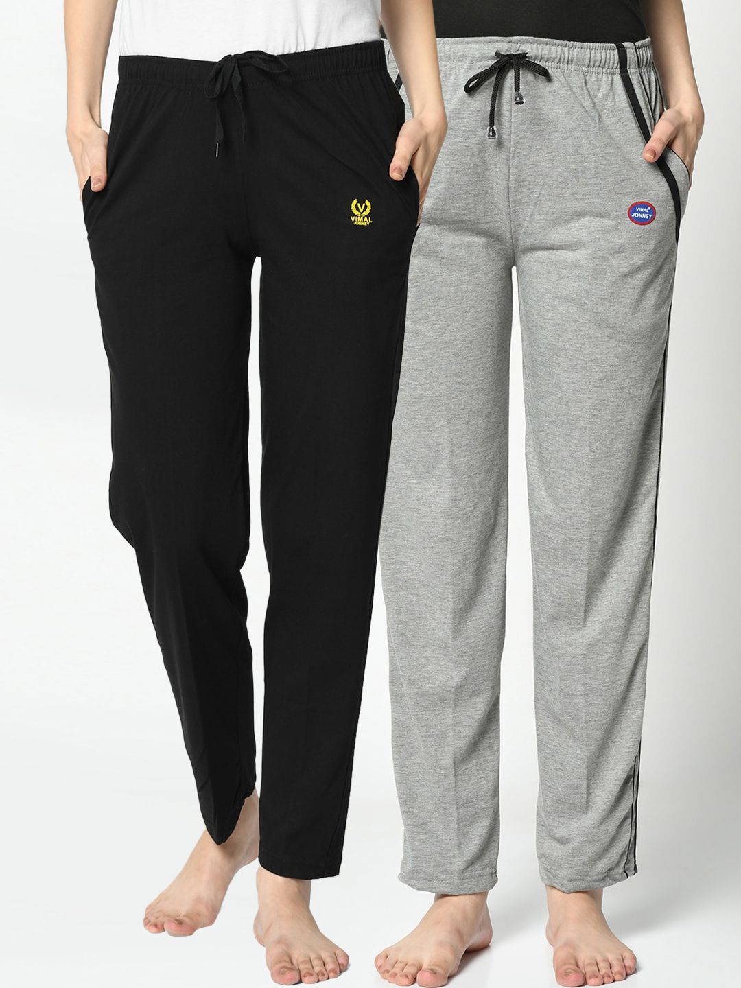 VIMAL JONNEY Women Pack Of 2 Solid Lounge Pants Price in India