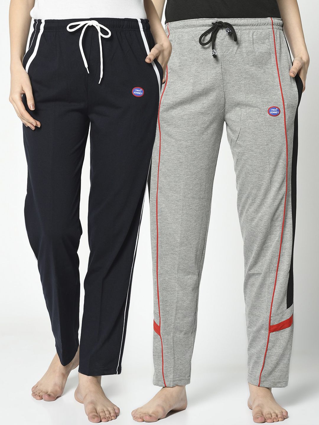 VIMAL JONNEY Women Pack Of 2 Solid Lounge Pants Price in India