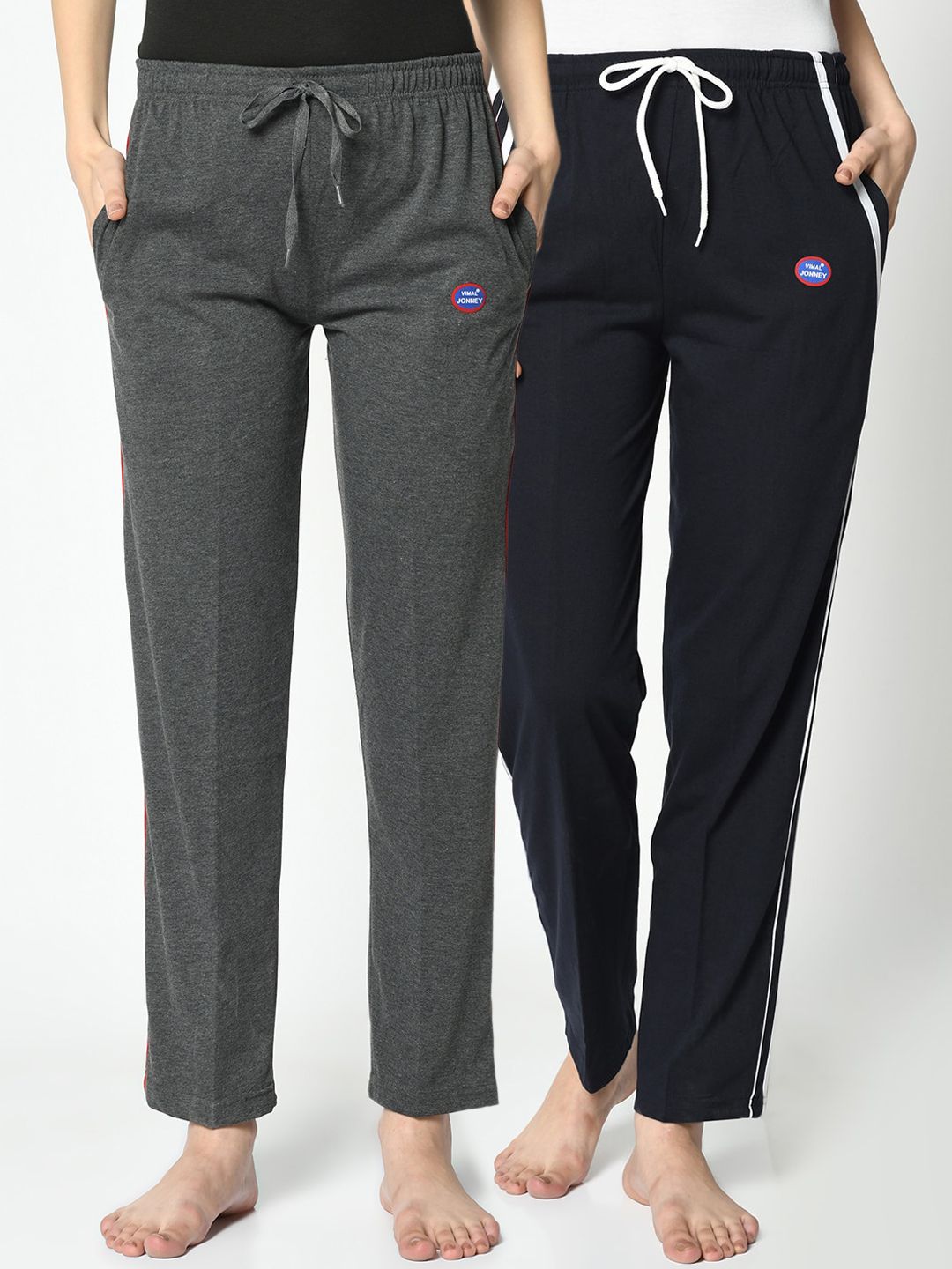 VIMAL JONNEY Women Pack Of 2 Solid Lounge Pants Price in India