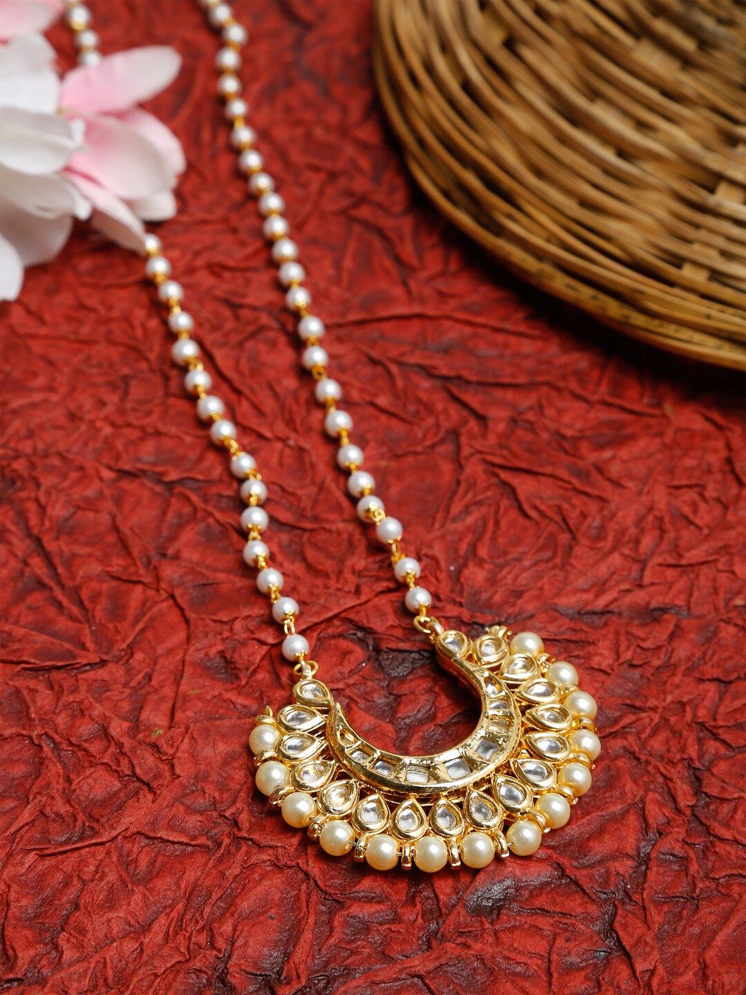 Ruby Raang Gold-Toned & White Gold-Plated Necklace Price in India