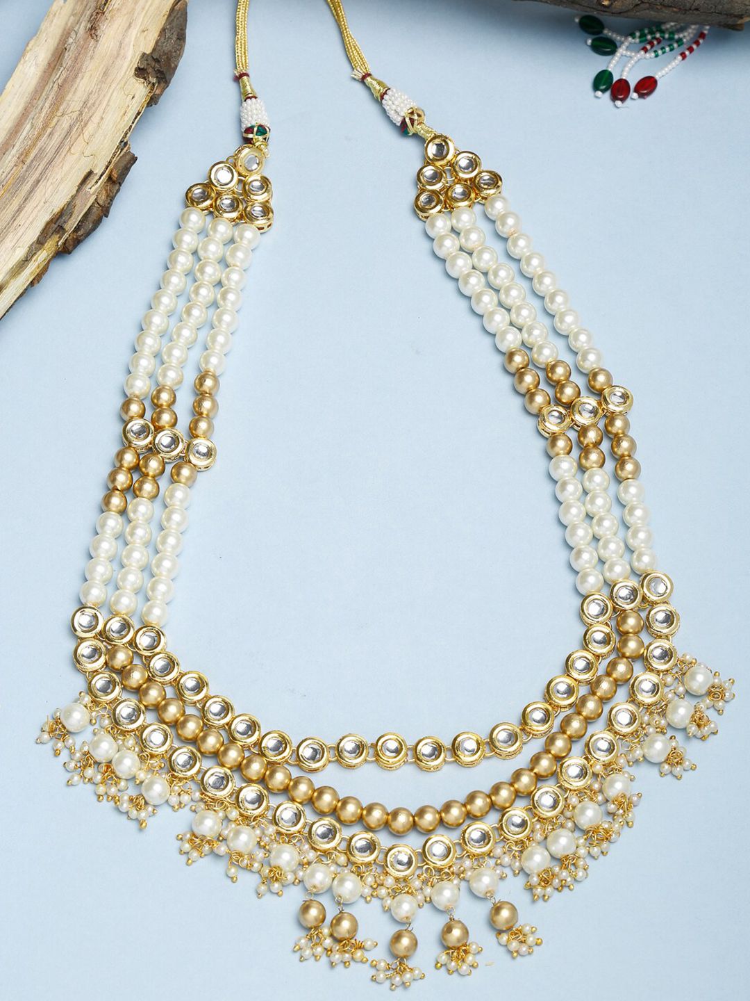 Ruby Raang Gold-Toned & White Gold-Plated Necklace Price in India