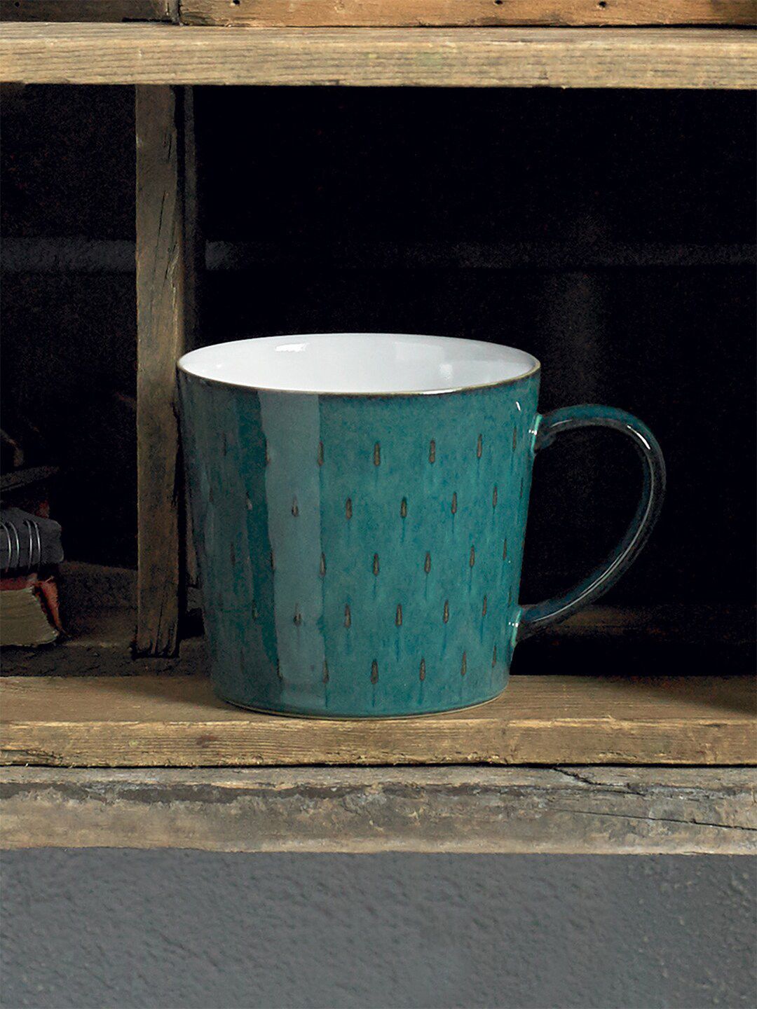 Denby Green & Black Handcrafted Textured Ceramic Glossy Mugs Set of Cups and Mugs Price in India