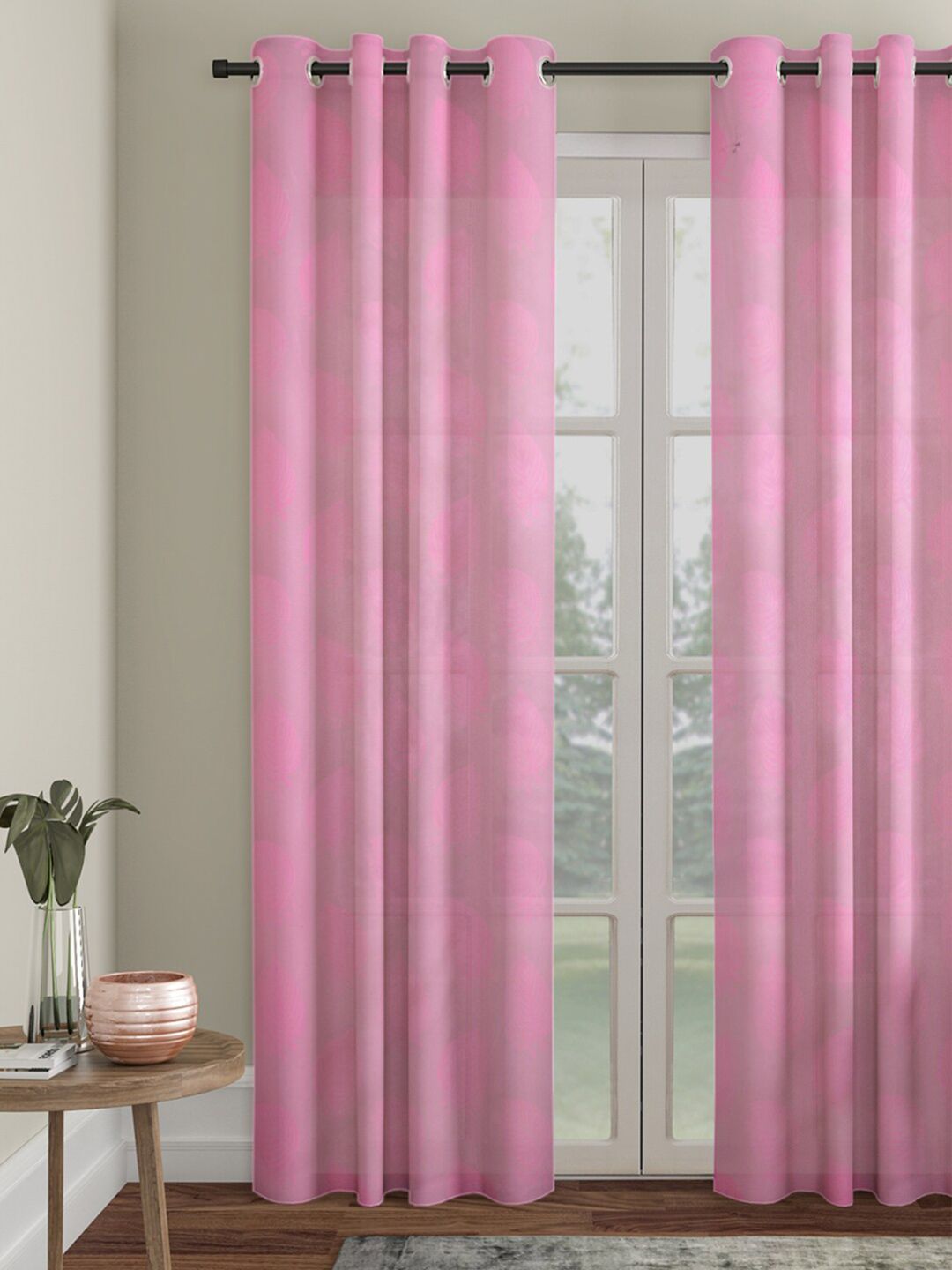 HOSTA HOMES Pink Door Curtain Price in India