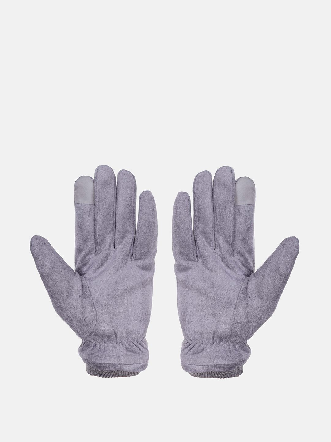 FabSeasons Women Grey Solid Suede Winter Gloves Price in India