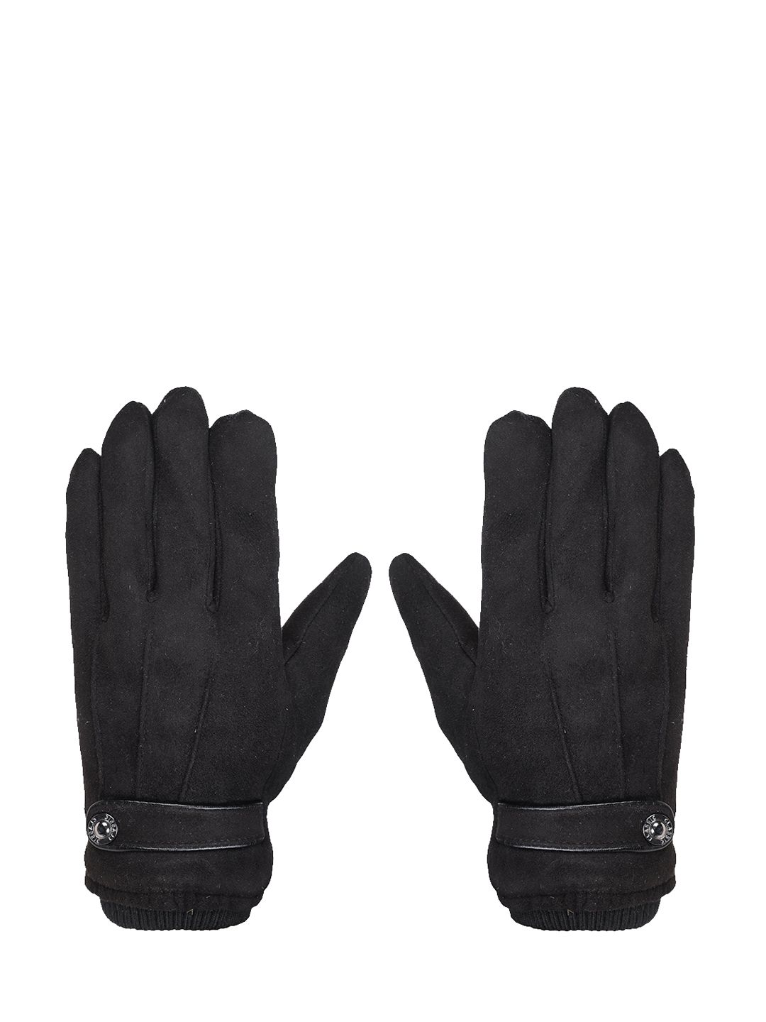 FabSeasons Women Black Suede Winter Gloves Price in India