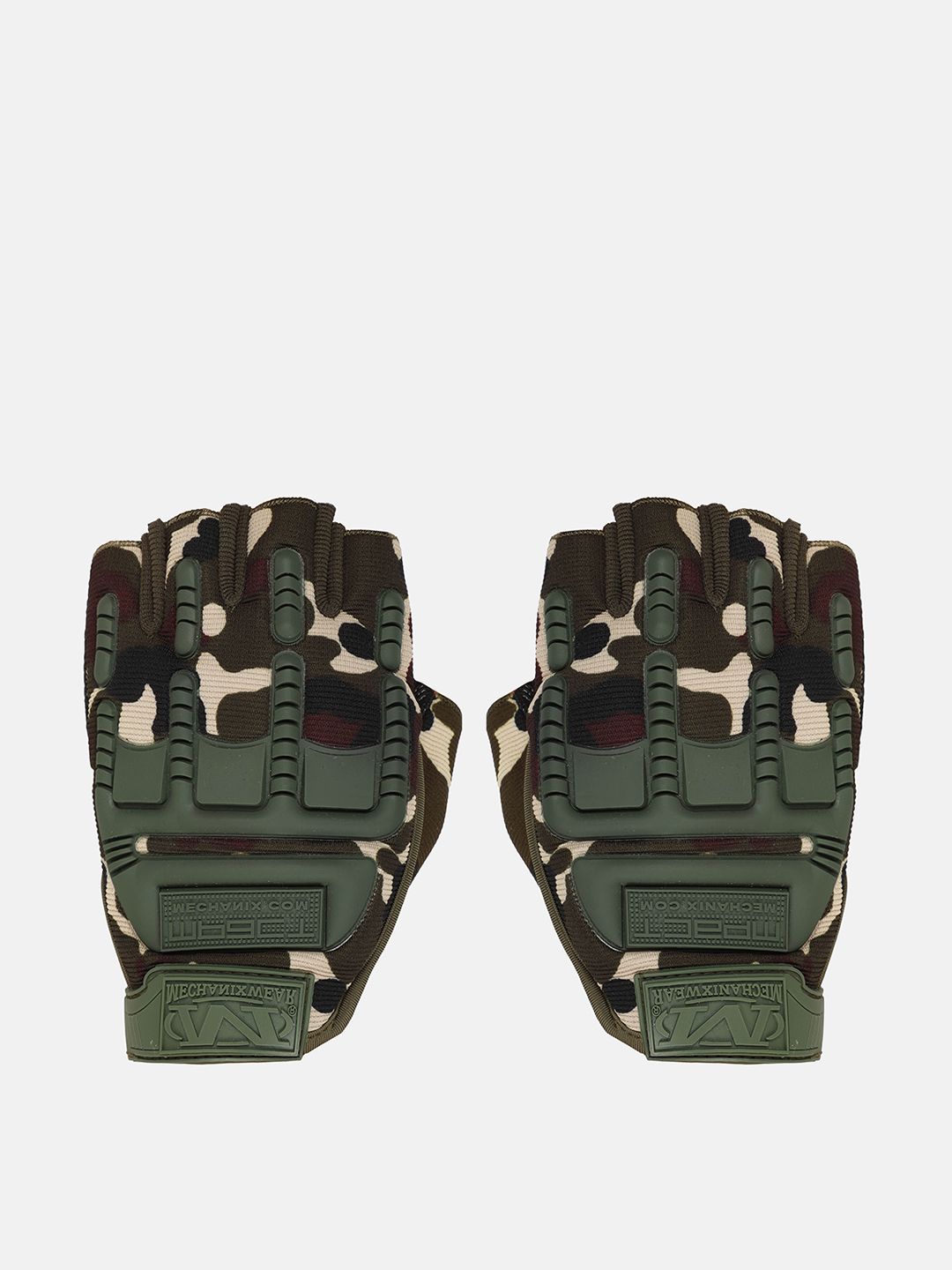 FabSeasons Unisex Beige & Green Camouflage Printed Riding Gloves Price in India