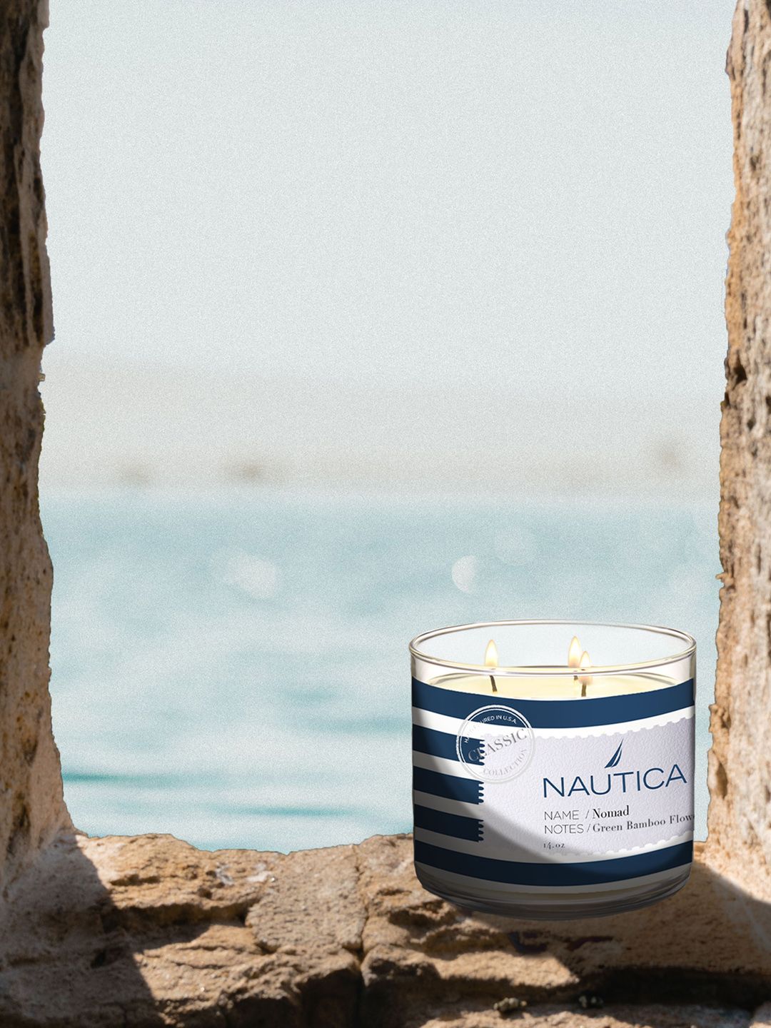 Nautica White & Navy Blue Nomad Fragranced Candle Price in India