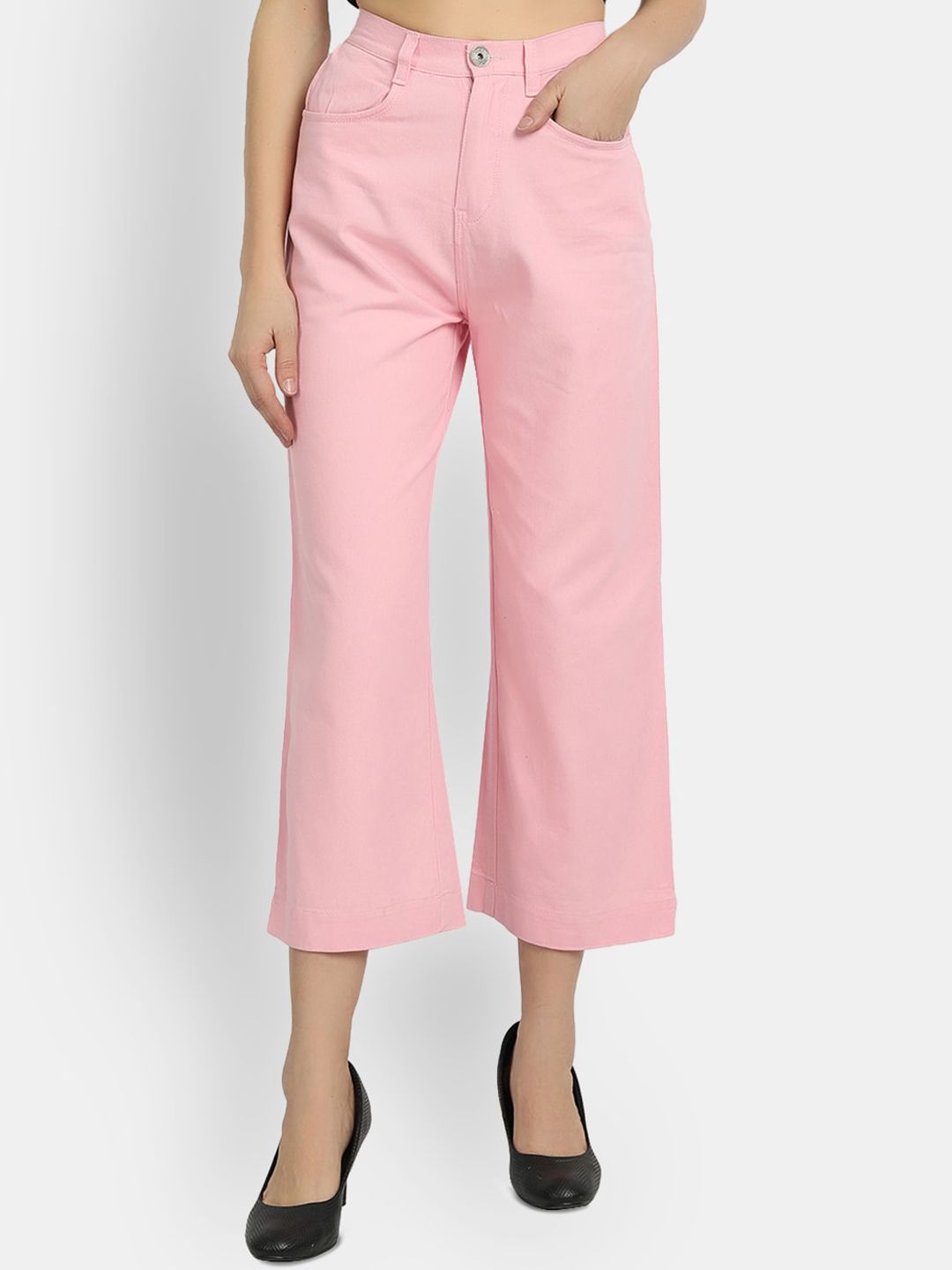 River Of Design Jeans Women Pink Wide Leg High-Rise Jeans Price in India