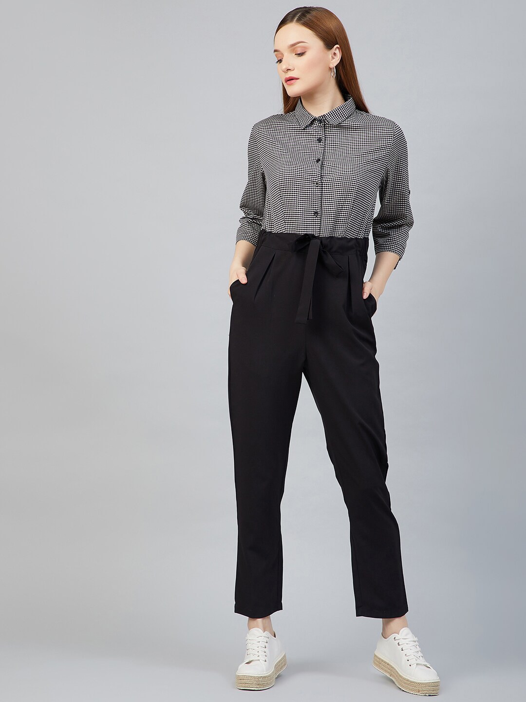 RARE Black & White Checked Basic Jumpsuit Price in India