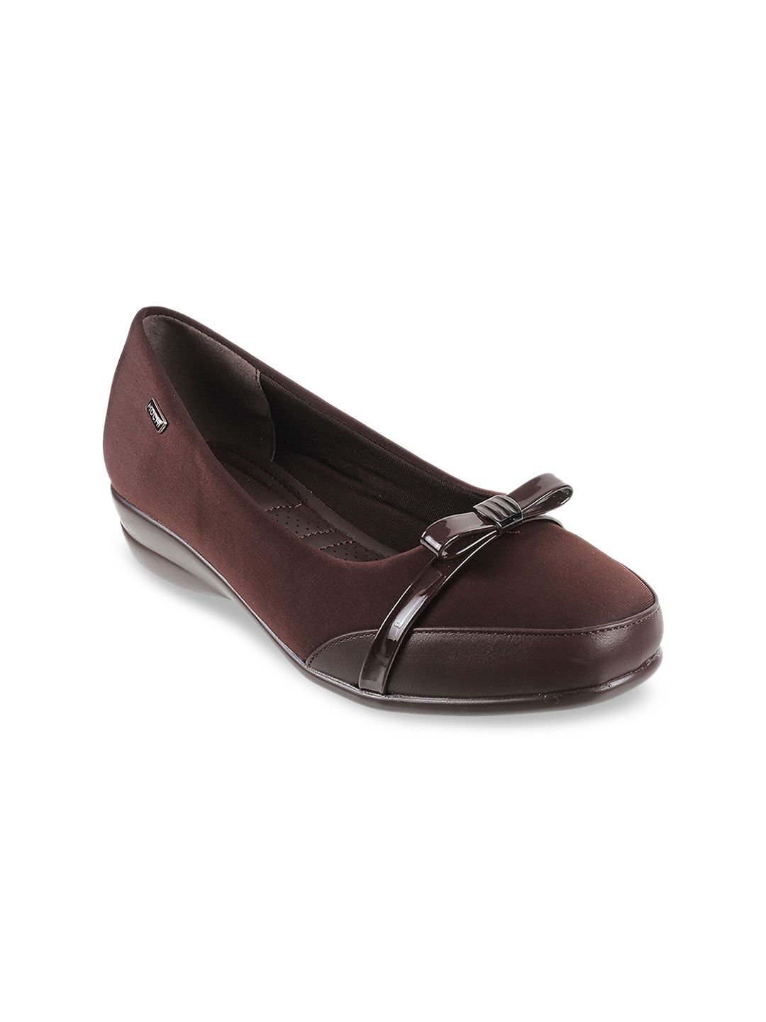 Mochi Brown Wedge Pumps with Bows Price in India