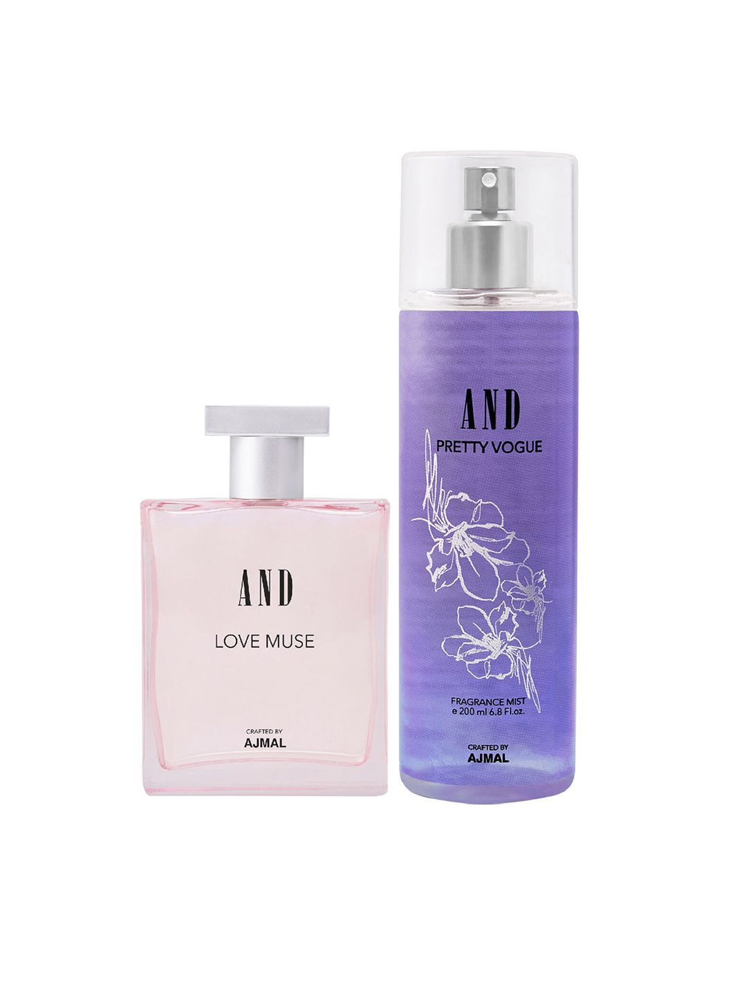 AND Women Pack of 2 Love Muse Eau De Parfum & Pretty Vogue Fragrance Mist Crafted By Ajmal Price in India