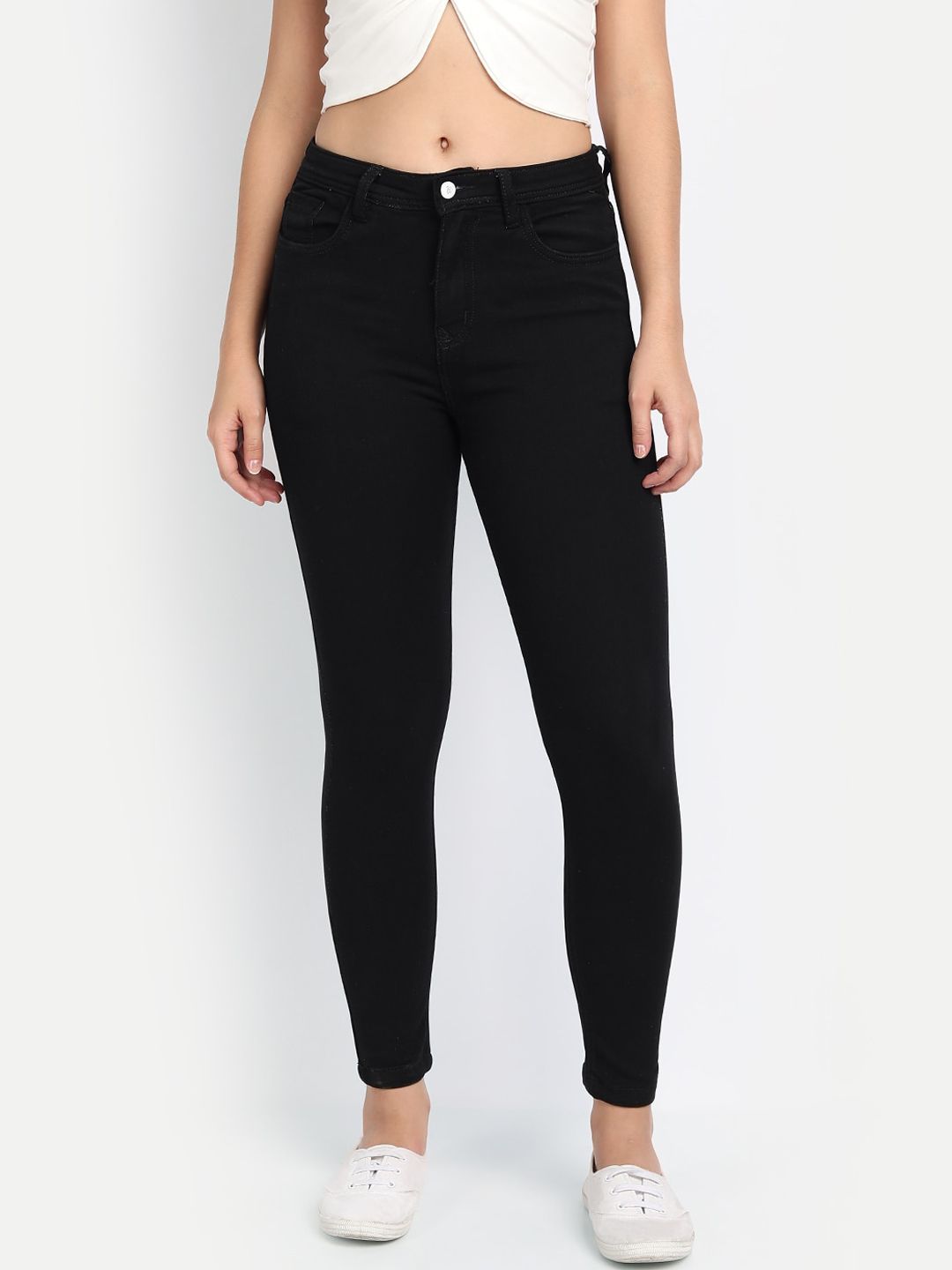 BROADSTAR Women Black Slim Fit High Rise Stretchable Jeans Price in India