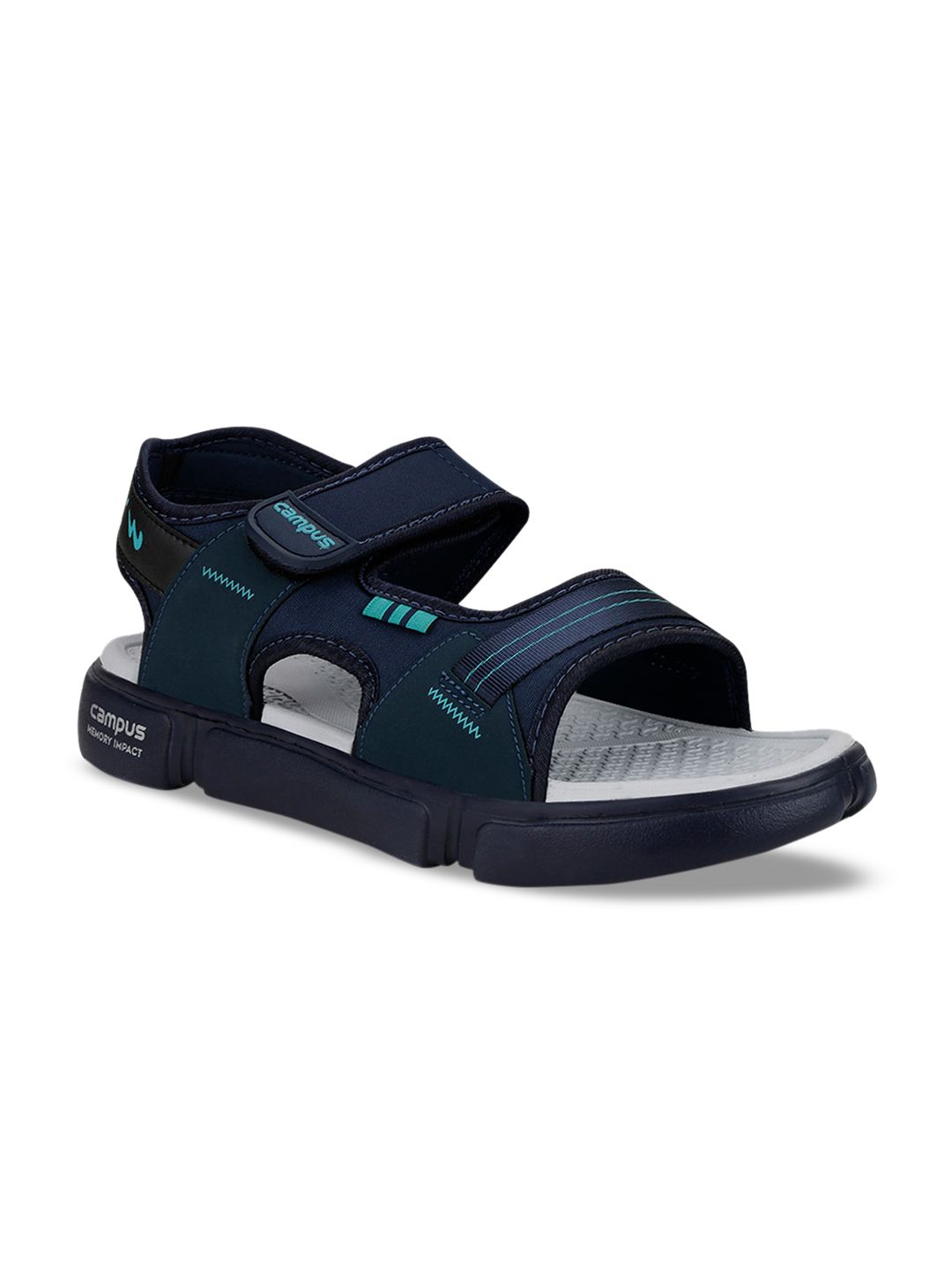 Campus Men Navy Blue Solid Sports Sandals