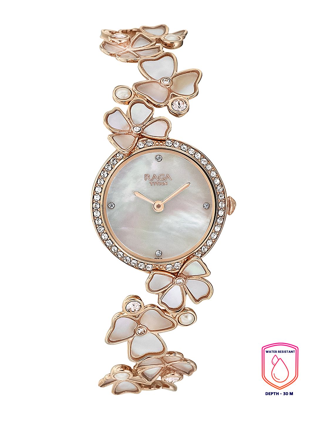 Titan Raga Moonlight Women Mother of Pearl Analogue Watch 95030WM01