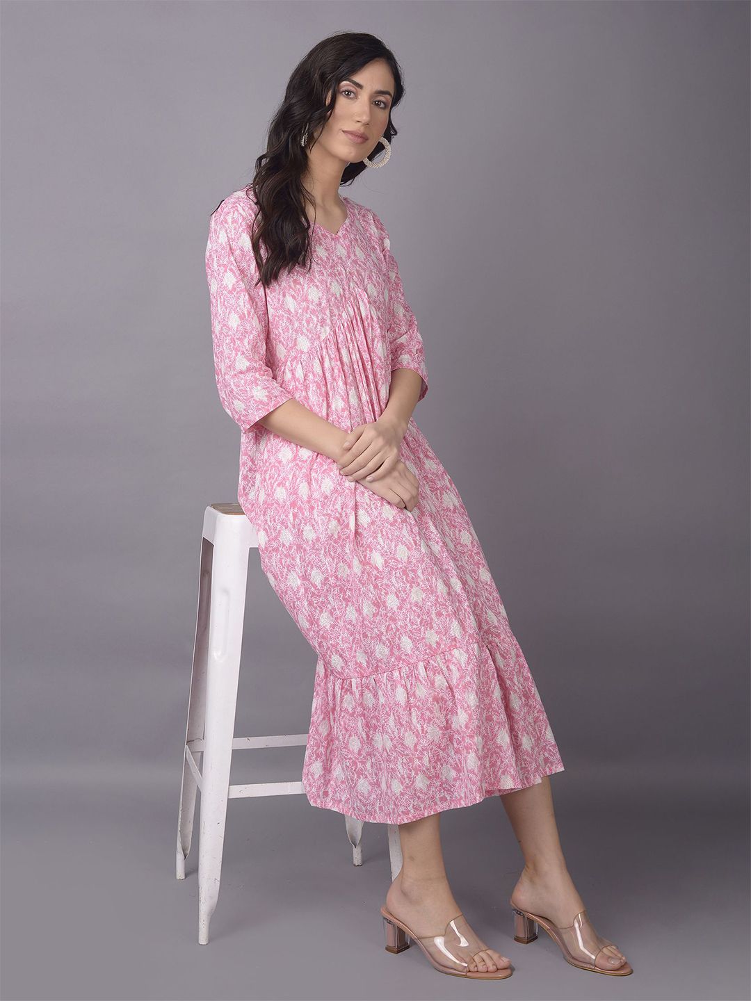 Price History of Shree Floral Fit Flare Maxi Dress from Myntra 111 12875006