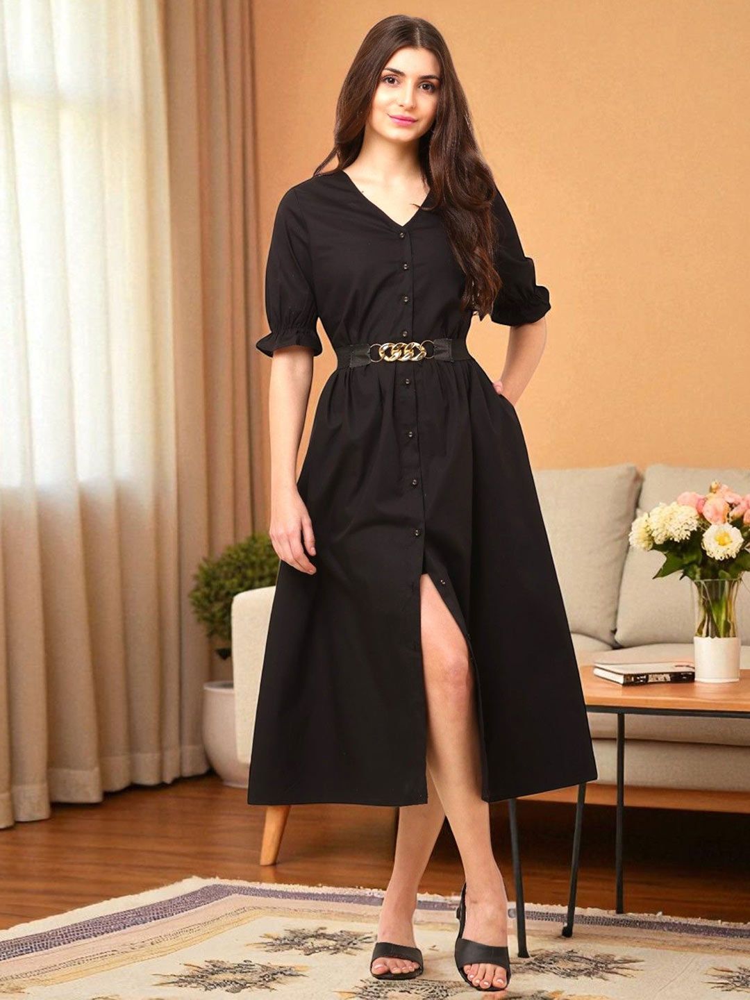 linen halter neck maxi dress Sofia Collections Women's Dress Celeste / M/L - main image 1