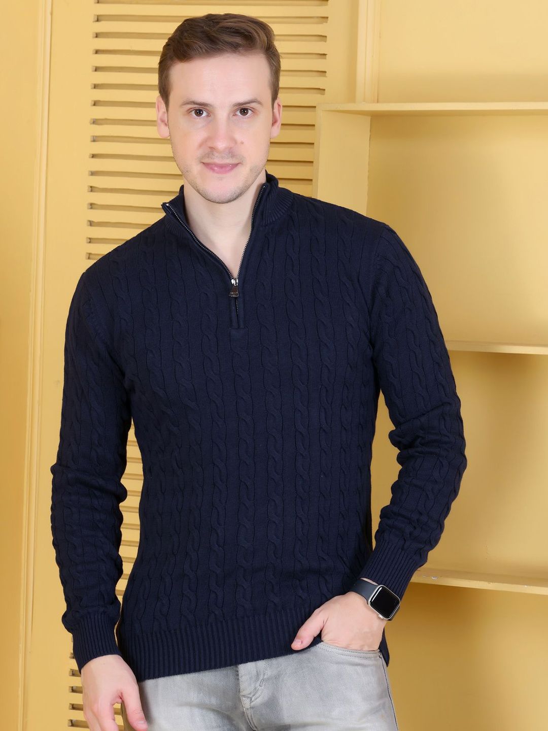Men's Cardigan Sweater NITAGUT Men's Vintage Striped Cardigan