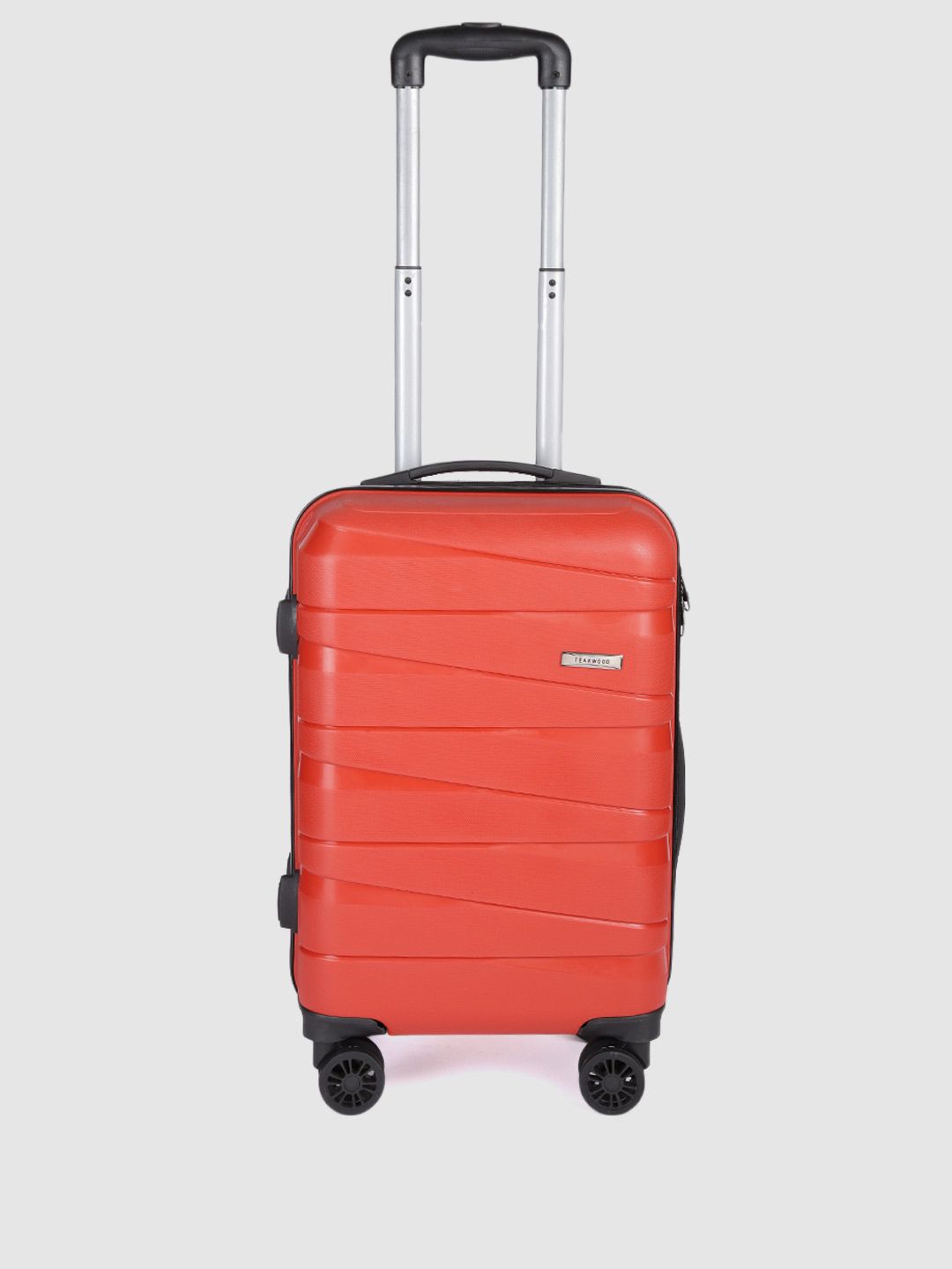 Teakwood Leathers Unisex Red Solid 360 Degree Rotation Hard Cabin Trolley Bag- 32.2 L