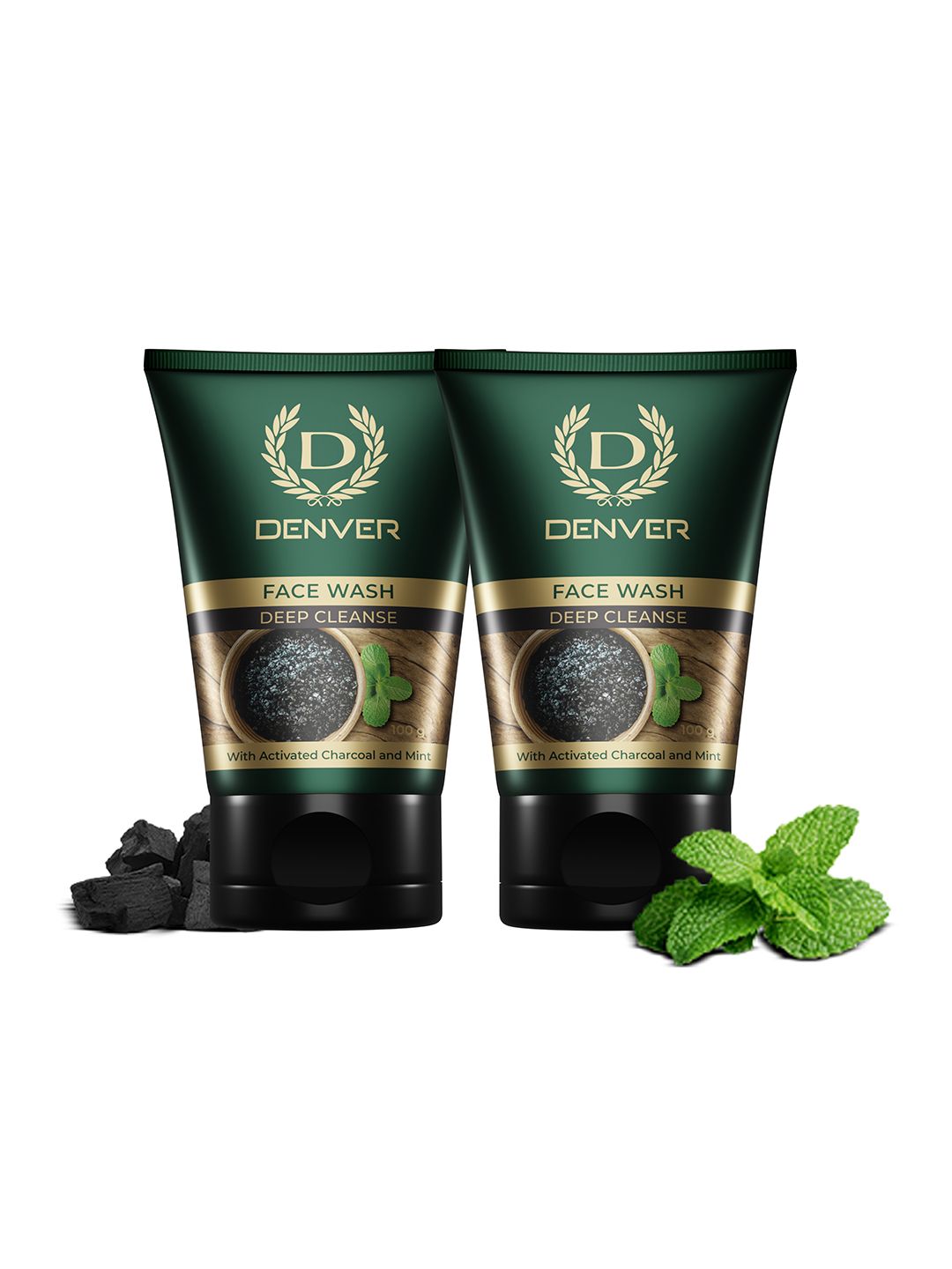 Denver Set Of 2 Deep Cleanse Face Wash with Activated Charcoal & Mint – 100g Each