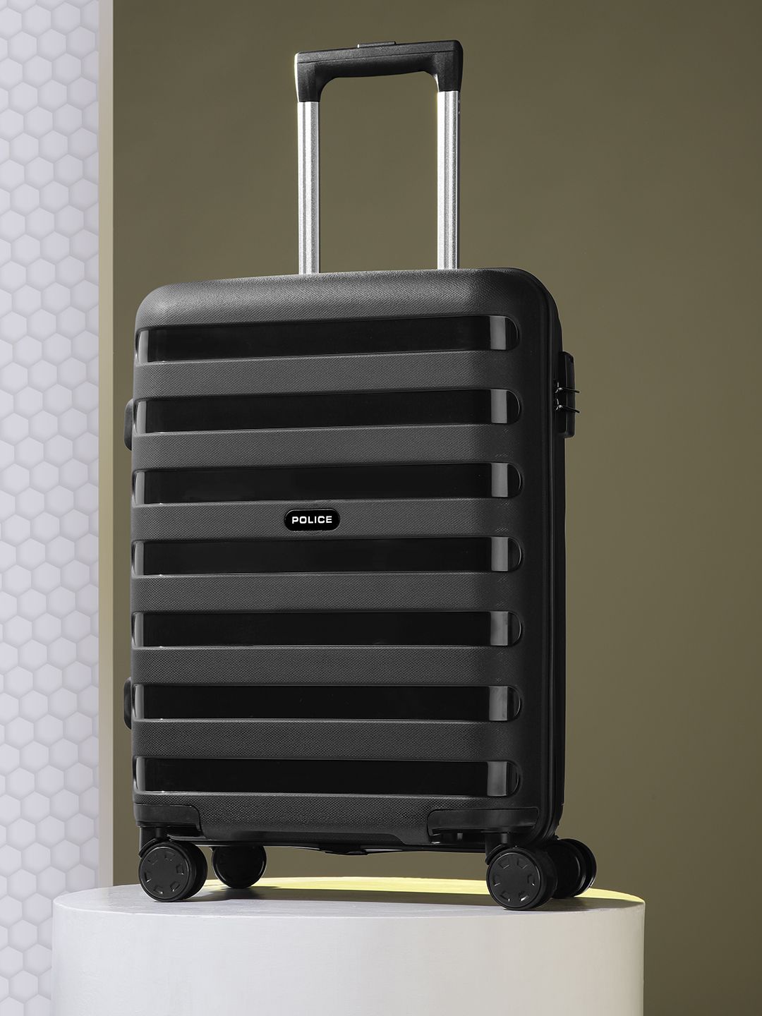 Police luggage trolley discount