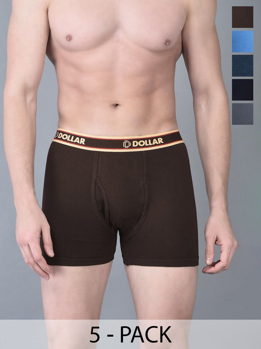 Dollar Bigboss Men Pack Of 5 Combed Cotton Interlock Trunks
