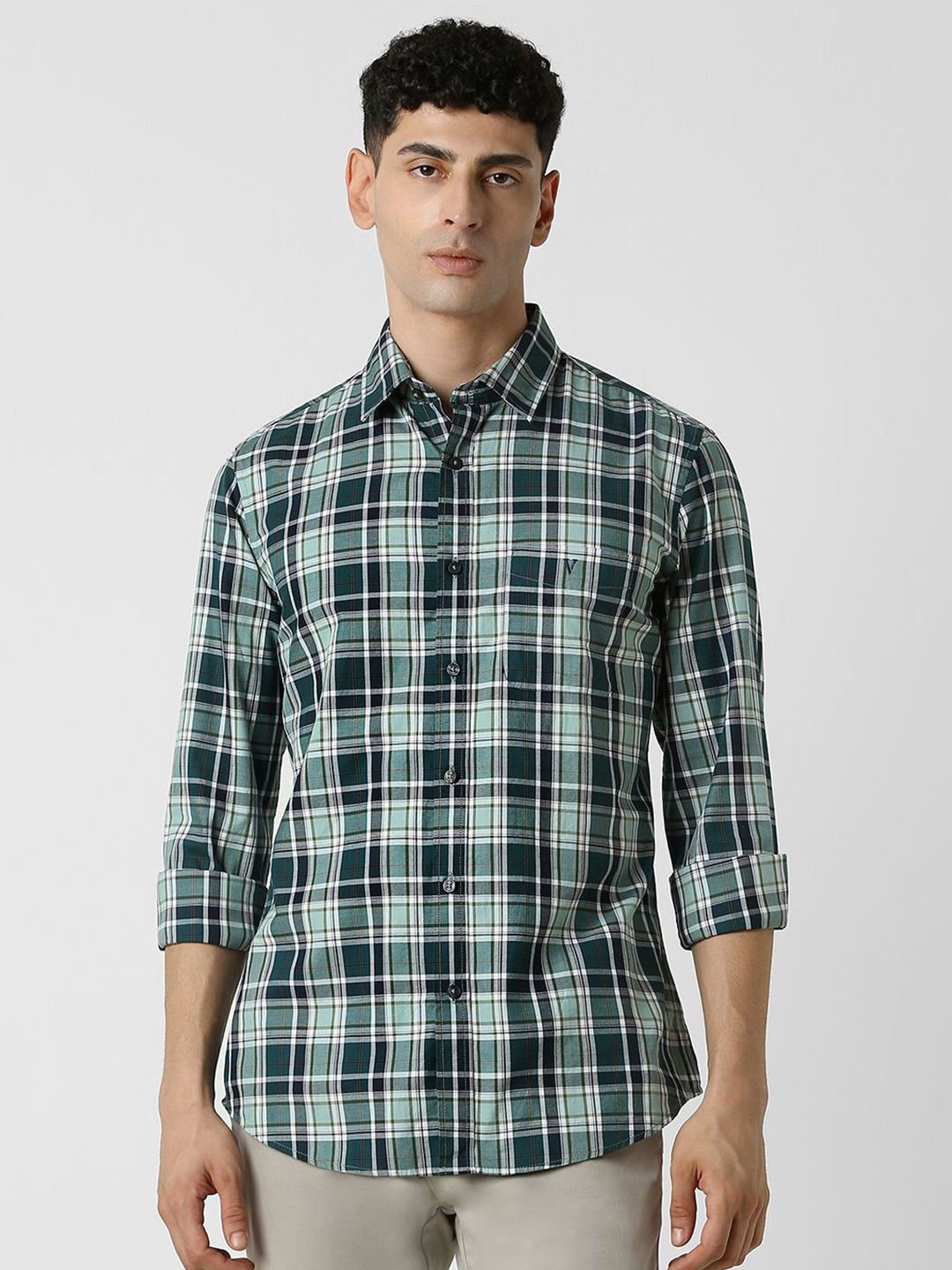 Van heusen sport men's checkered casual shirt on sale