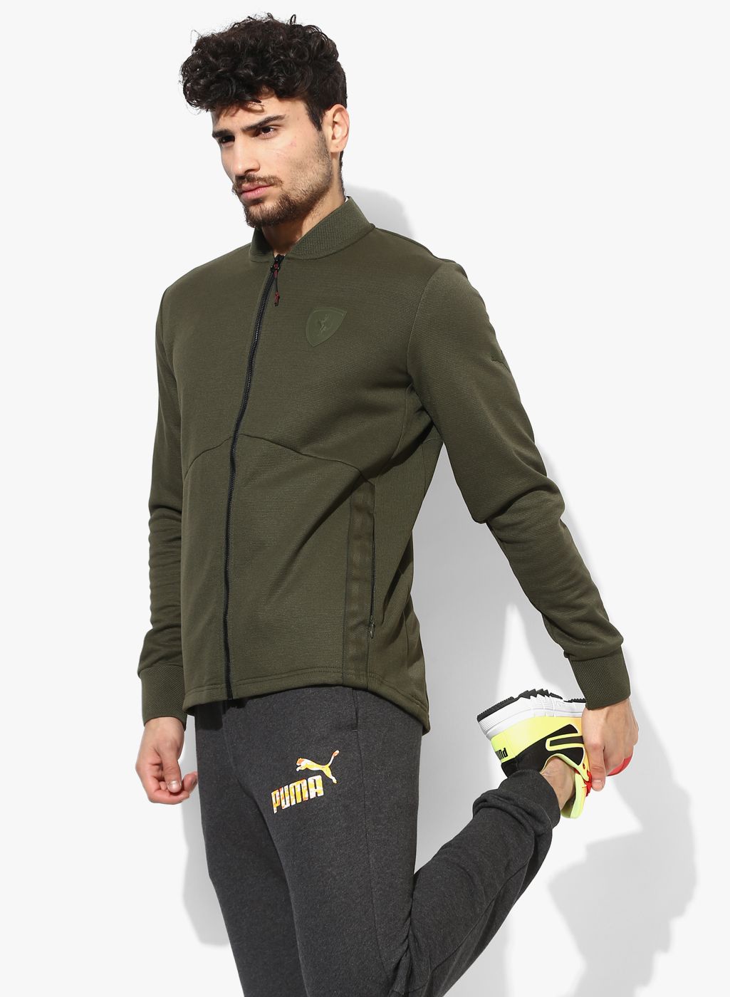 puma ferrari olive