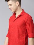 Mast & Harbour Men Red Printed Casual Sustainable Shirt