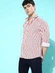 Mast & Harbour Pure Cotton Striped Casual Shirt