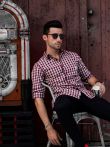Roadster Time Travlr Men Maroon & Off-White Checked Sustainable Casual Shirt