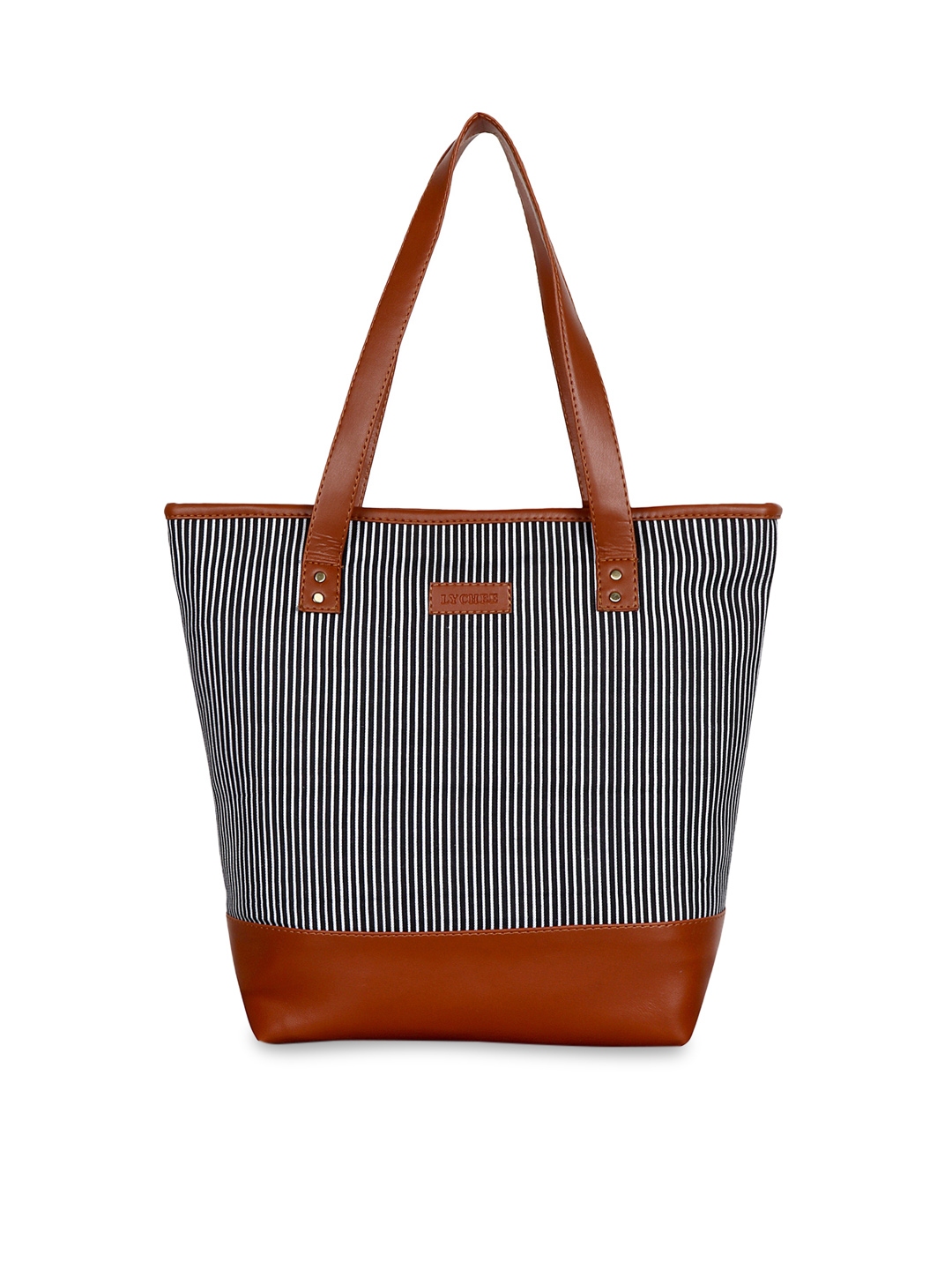 lychee bags black white striped shoulder bag