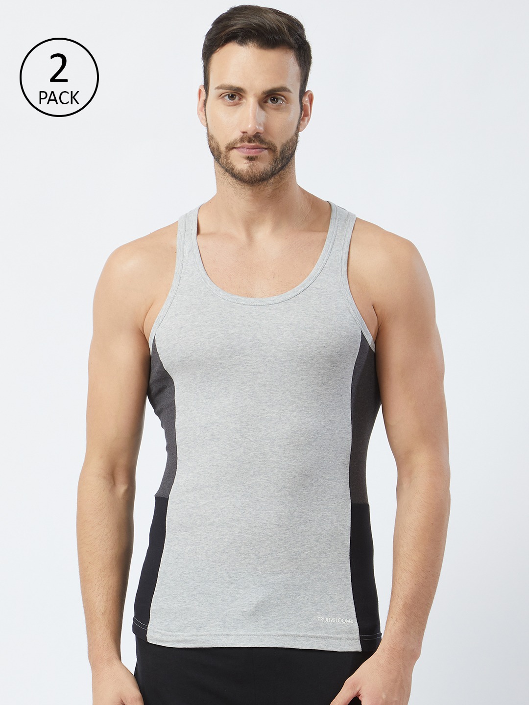 Clothing Innerwear Vests | Fruit of the loom Men Pack of 2 Innerwear Vests MFV02-N-2P-C5 - XZ38357