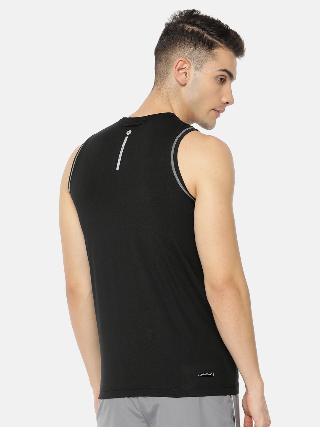 Clothing Innerwear Vests | Van Heusen Men Black Swift Dry Gym Vest 61081 - BW33284