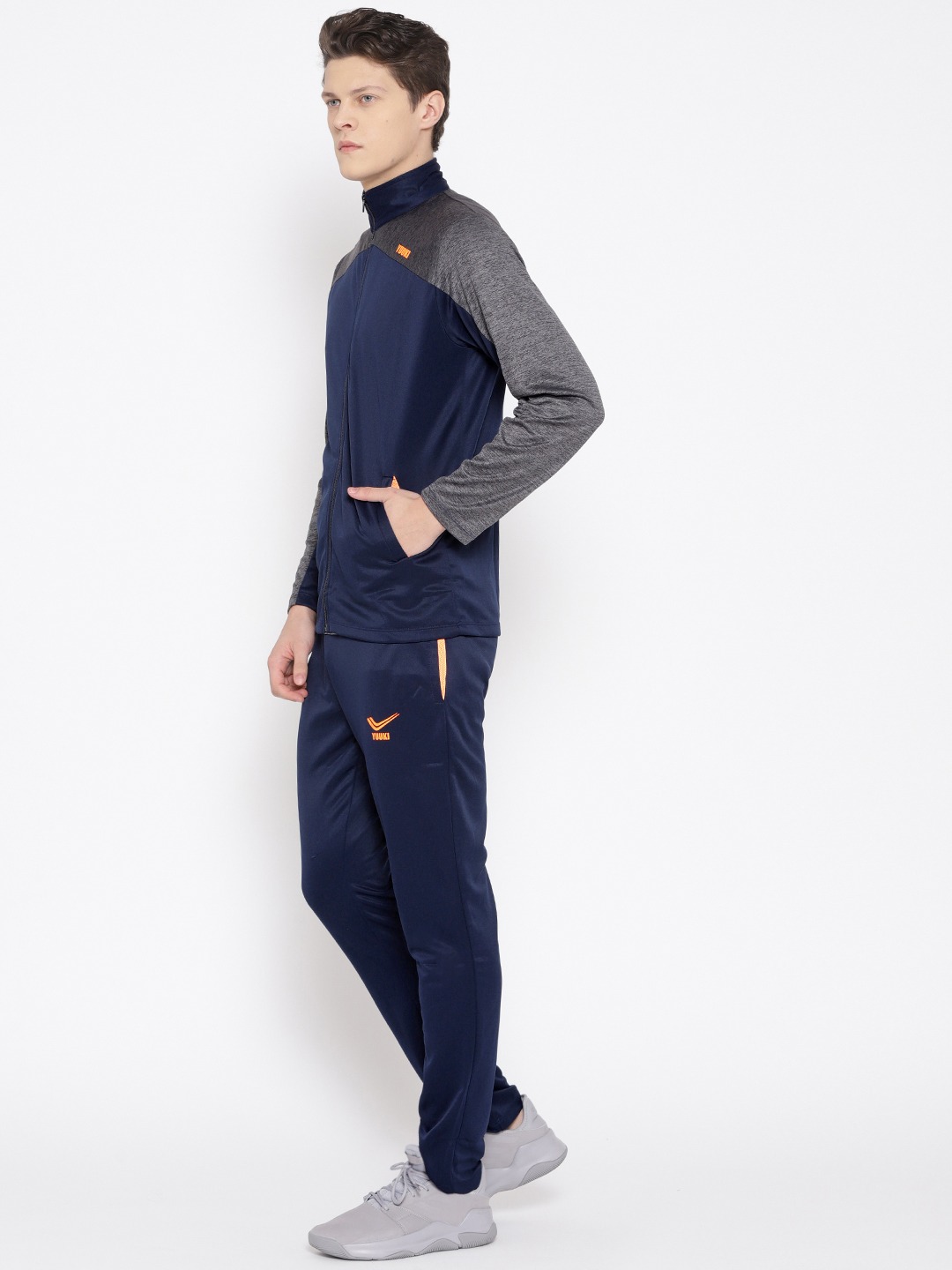 Clothing Tracksuits | Yuuki Men Navy Blue Solid Tracksuit - IB53842