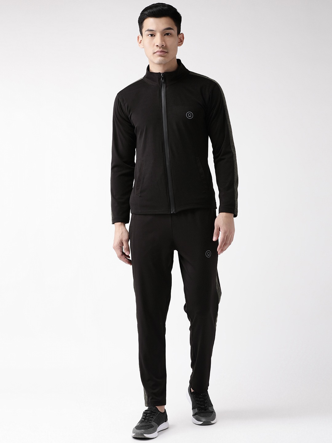 Clothing Tracksuits | CHKOKKO Men Black Solid Training Track Suit - BC25403