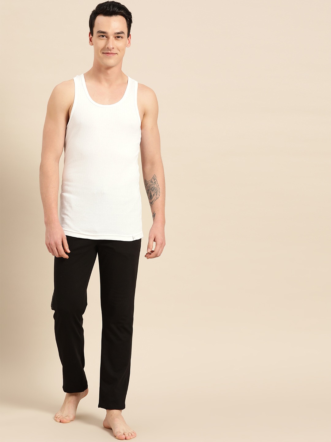 Clothing Innerwear Vests | Jockey Men White Solid Innerwear Vest - EQ86240