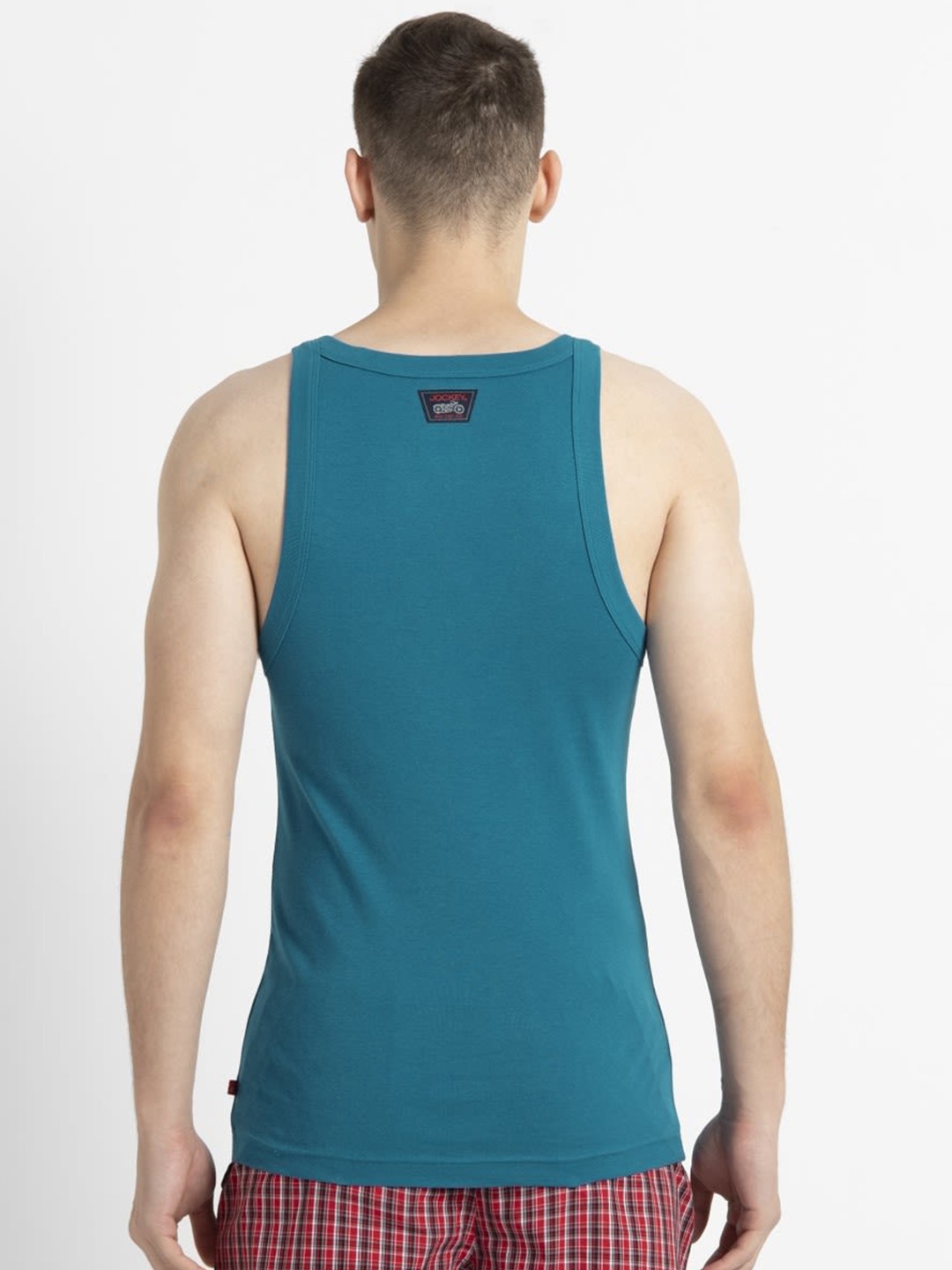 Clothing Innerwear Vests | Jockey Men Teal Blue Solid Square Neck Innerwear Vest US26-0105 - PQ80462