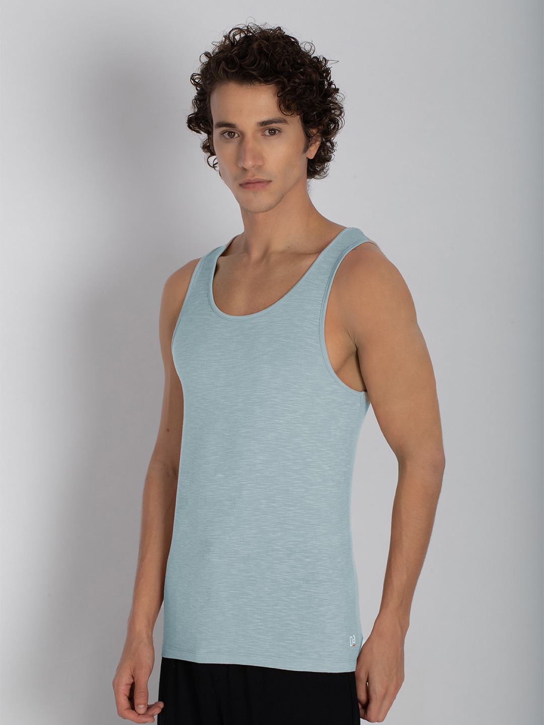 Clothing Innerwear Vests | DAMENSCH Men Anti-Microbial Bamboo Slub NEO Bamboo Round Neck Vest DAM-VEST-IB - NY08364