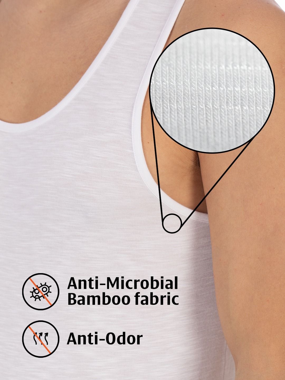 Clothing Innerwear Vests | DAMENSCH Men Anti-Microbial Slub NEO Bamboo Round Neck Vest  DAM--BWH - EB50571
