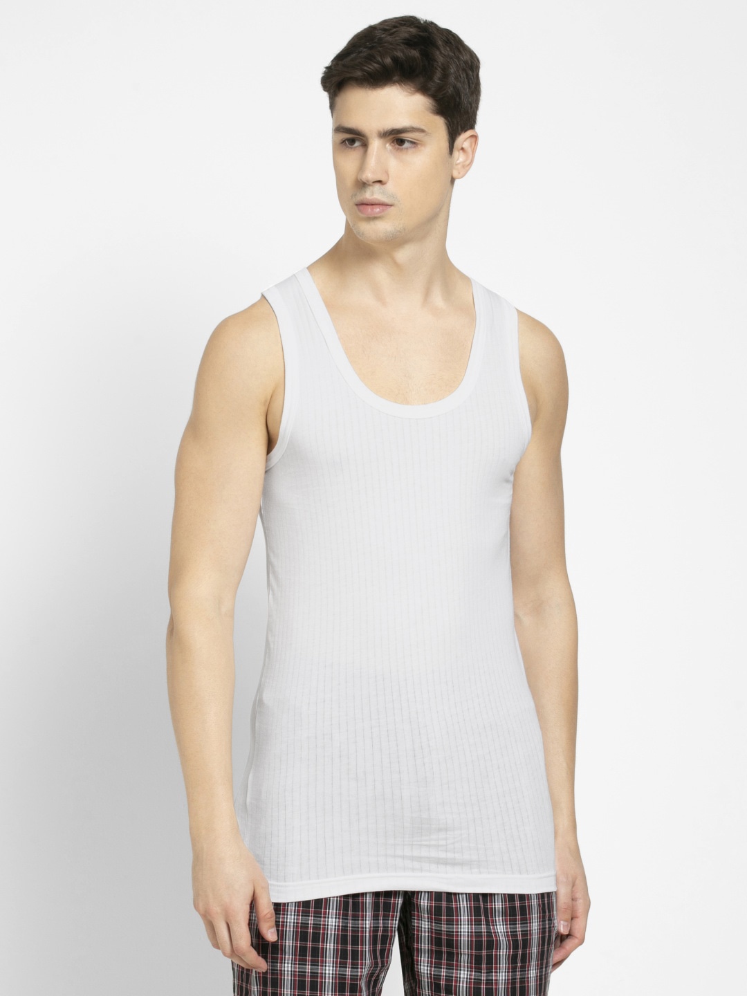 Clothing Innerwear Vests | Jockey Men White Solid Ripped Basic Top 8816-0110-WHITE - QH27914