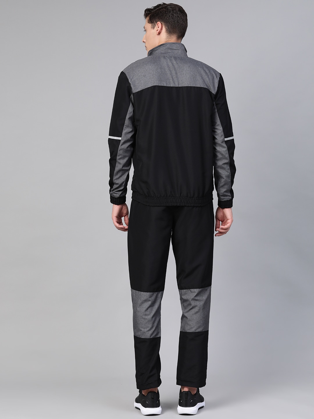 Clothing Tracksuits | Alcis Men Black & Grey Colourblocked Sports Tracksuit - DM49761