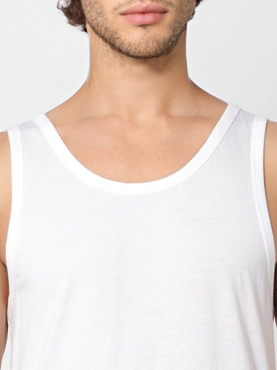 Clothing Innerwear Vests | Jack & Jones Men Pack of 2 White Solid Innerwear Vests - YN86665