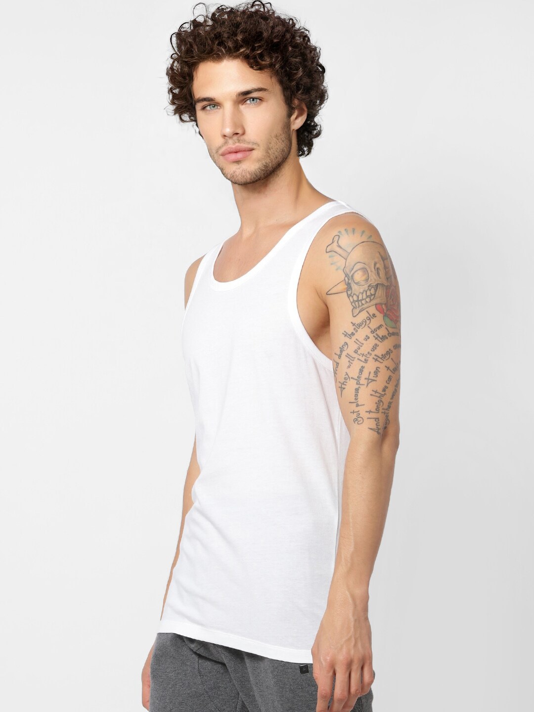 Clothing Innerwear Vests | Jack & Jones Men Pack of 2 White Solid Innerwear Vests - YN86665