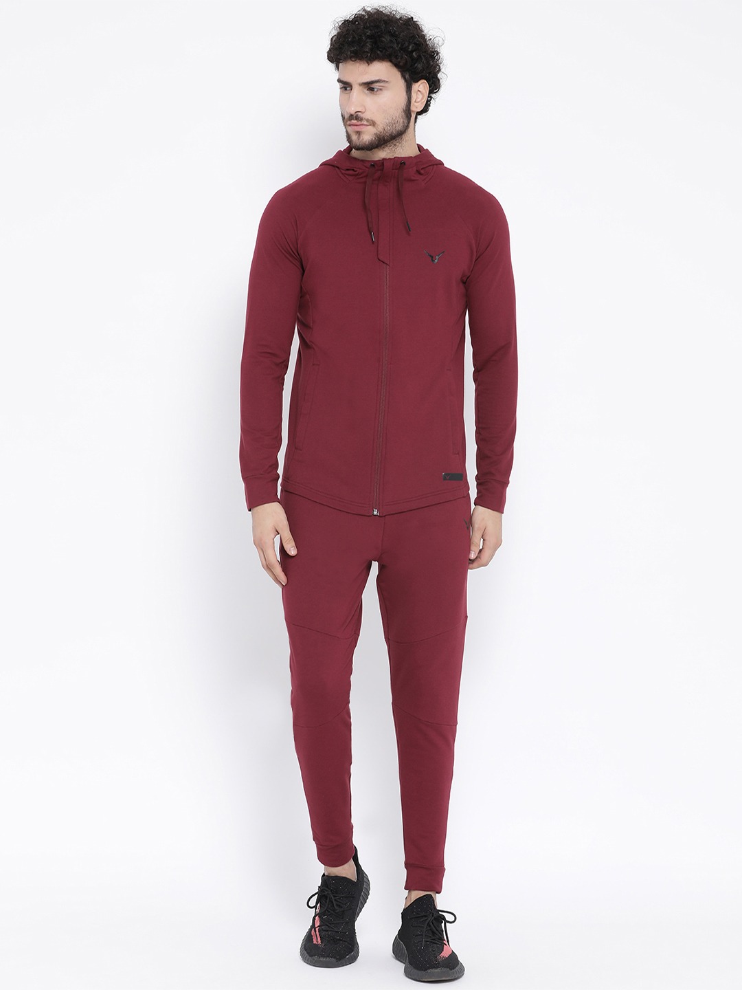 Clothing Tracksuits | Invincible Men Maroon Solid Hooded Tracksuit - PG52077