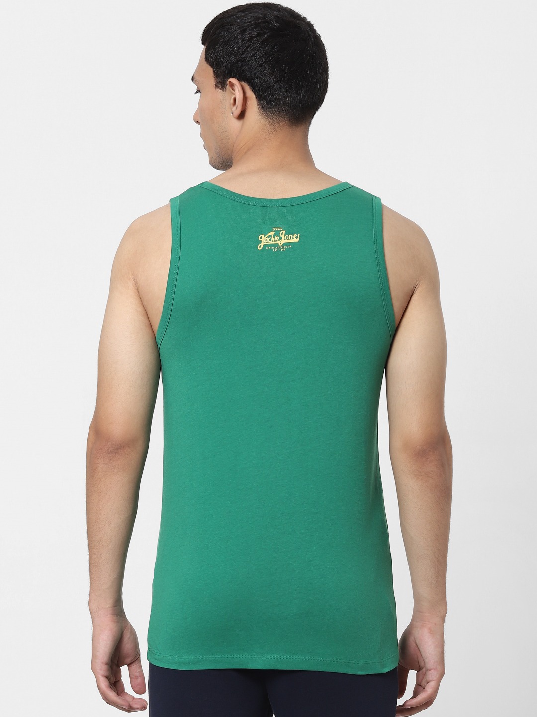 Clothing Innerwear Vests | Jack & Jones Men Green Printed Innerwear Vest 1412580001 - EK57178
