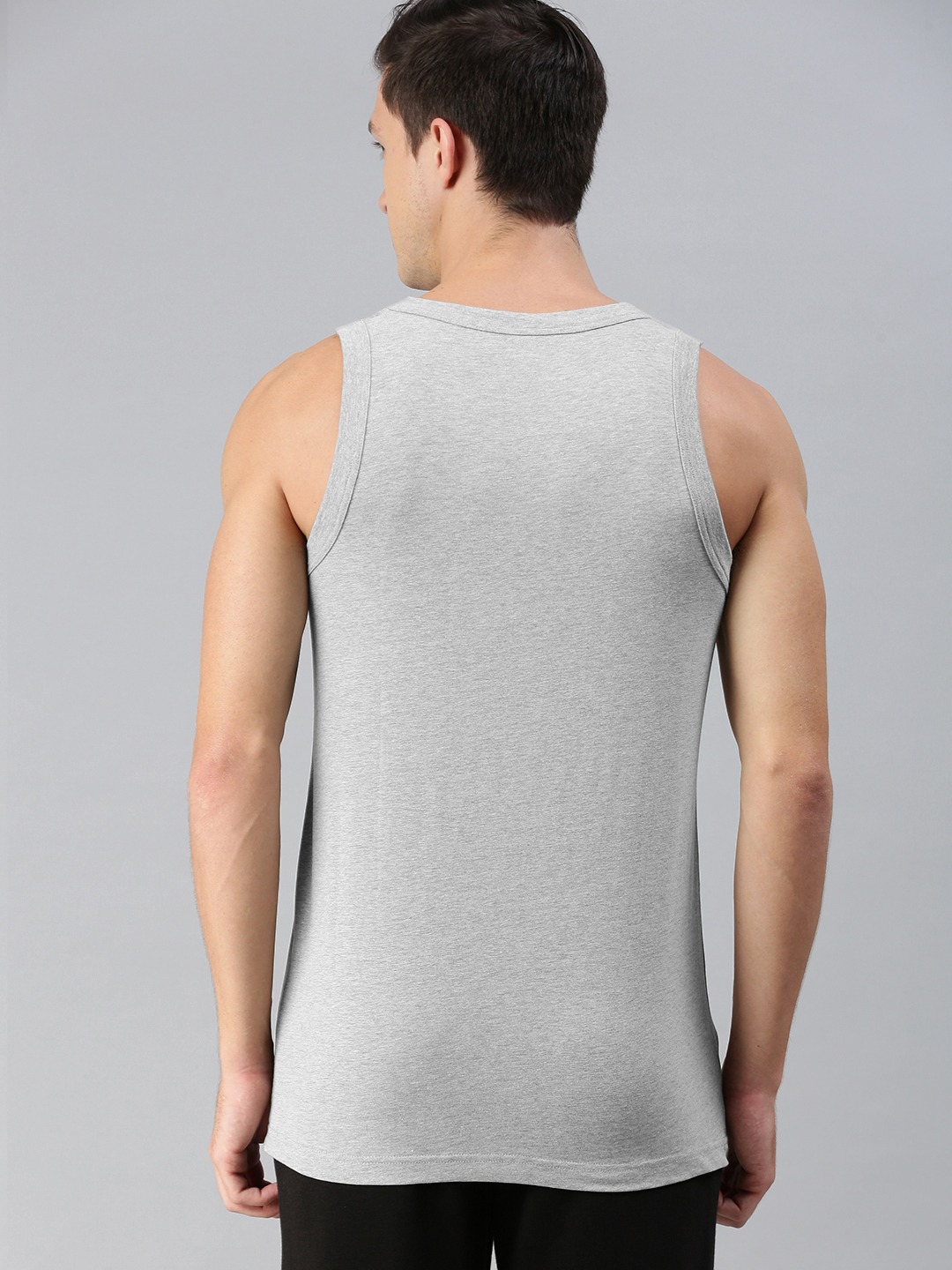 Clothing Innerwear Vests | HRX By Hrithik Roshan Men Solid Melange Lifestyle Innerwear Vests Pack of 2 - EV39534